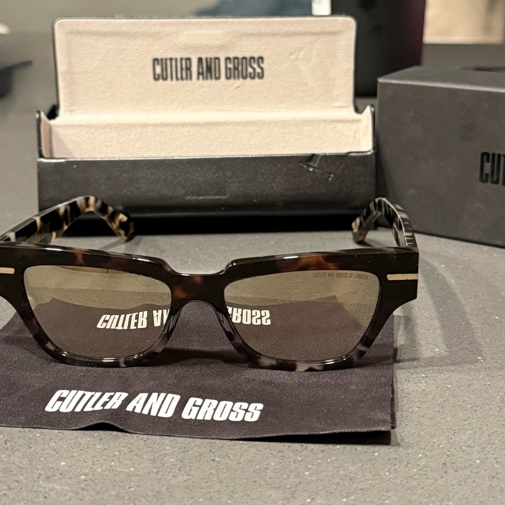 Cutler and Gross Semi Rectangular Sunglasses Tort… - image 6